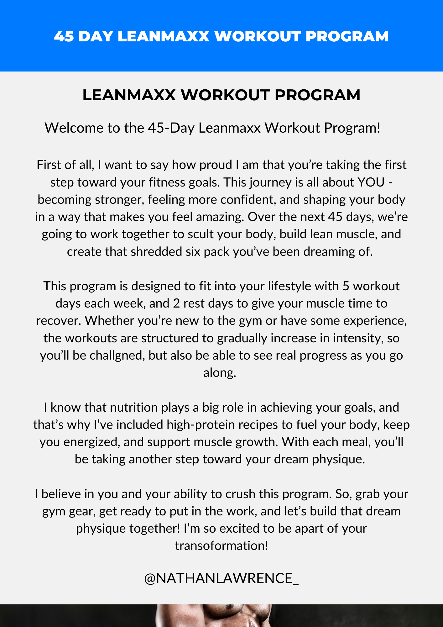 45 Day Leanmaxx Workout Plan